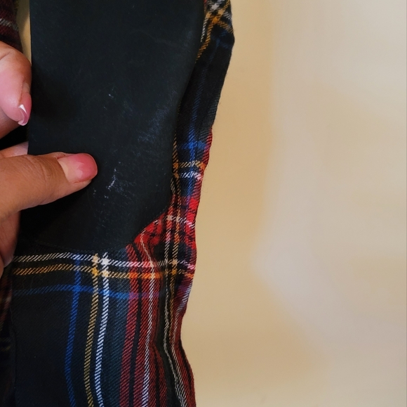 Ralph Lauren Black Red Wool Plaid Button Long Sleeve Shirt With Suede Elbow Pads - Picture 5 of 7